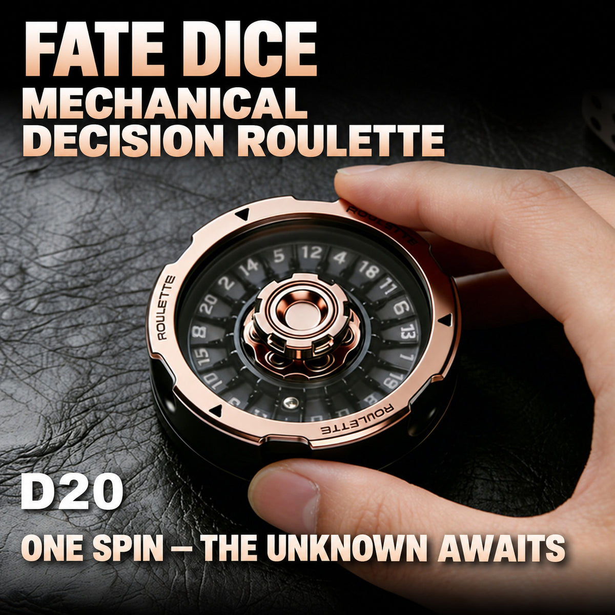 Metal D20 Desktop Decision Wheel EDC Fidget Spinner, product image 1